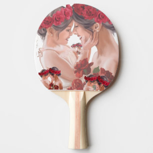 Raquette De Ping Pong Cadeau Personnalisé Floral Chaleureux