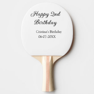 Raquette De Ping Pong calligraphie simple minimum heureux 2e anniversair