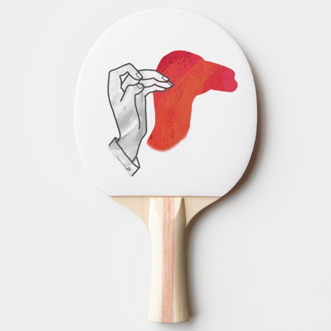 Raquette De Ping Pong Camion Silhouette Main Rouge (Devant)