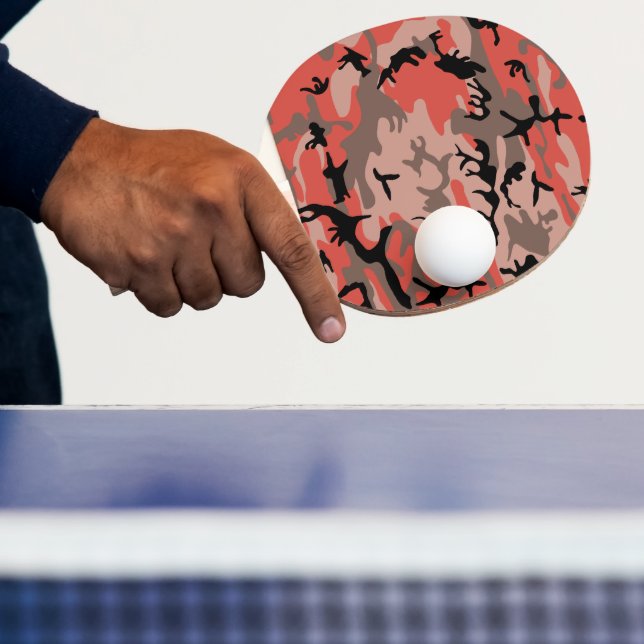 Raquette De Ping Pong Camouflage rouge et Brown, Armée (Insitu)