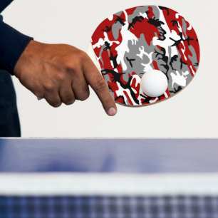 Raquette De Ping Pong Camouflage rouge et gris, Militaire, Armée