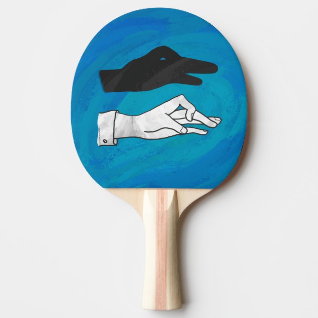 Raquette De Ping Pong Canard noir sur bleu (Devant)