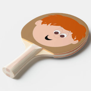 Raquette De Ping Pong Caractère Animée face (cheveux rouges)
