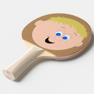 Raquette De Ping Pong Caractère Blonde cheveux petits garçons visage