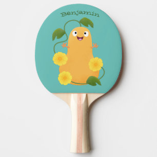 Raquette De Ping Pong Caricature citrouille gourde en beuret joyeux
