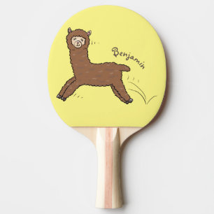 Raquette De Ping Pong Caricature d'alpaga brun joli