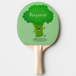Raquette De Ping Pong Caricature de brocoli dansant Cute kawaii