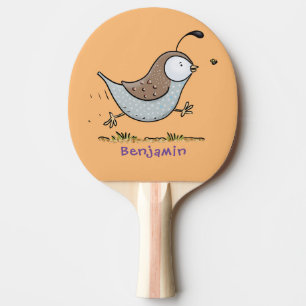 Raquette De Ping Pong Caricature de caille californienne joli