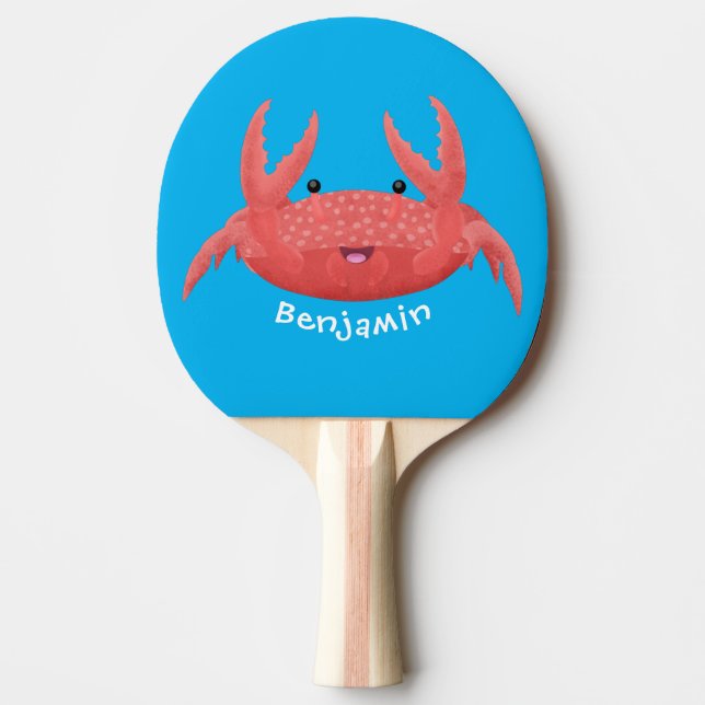 Raquette De Ping Pong Caricature de crabe rouge cuite (Devant)