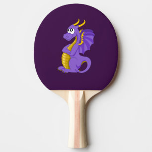 Raquette De Ping Pong Caricature de dragon violet