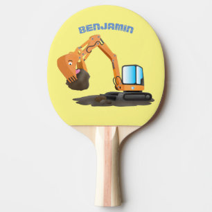 Raquette De Ping Pong Caricature de la pelle orange
