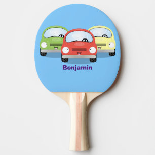 Raquette De Ping Pong Caricature de voitures Cute kawaii