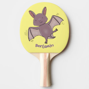Raquette De Ping Pong Caricature de vol de chauve-souris