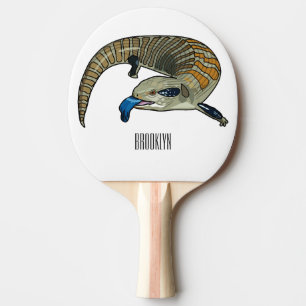 Raquette De Ping Pong Caricature en bleu