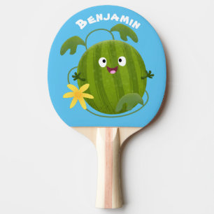Raquette De Ping Pong Caricature joli et souriant de pastèque