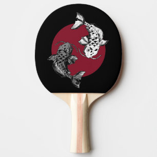 Raquette De Ping Pong Carpes Koï Japonaises Cercle Rouge