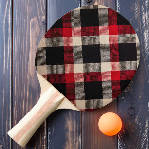 Raquette De Ping Pong Carreaux Rouge Ombre