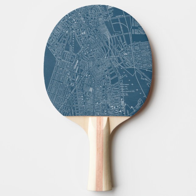 Raquette De Ping Pong Carte graphique de Boston (Devant)