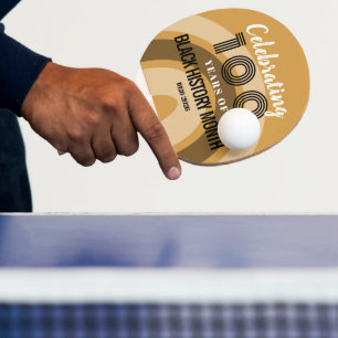 Raquette De Ping Pong Célébration des 100 ans du Mois de l'histoire des