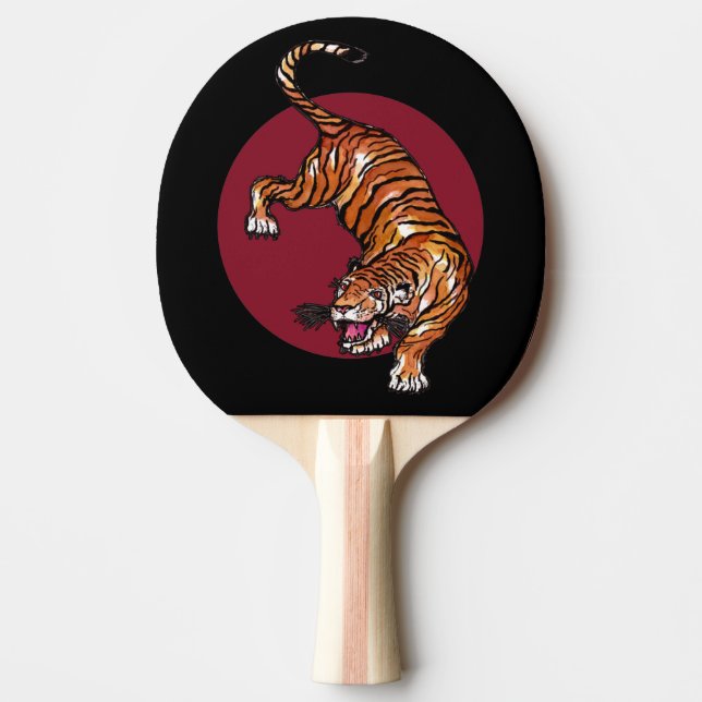 Raquette De Ping Pong Cercle de tigre rouge (Devant)