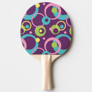 Raquette de Ping Pong Cercles Violets Funky