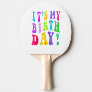 Raquette De Ping Pong C'est mon Anniversaire Rétro Super pour les filles