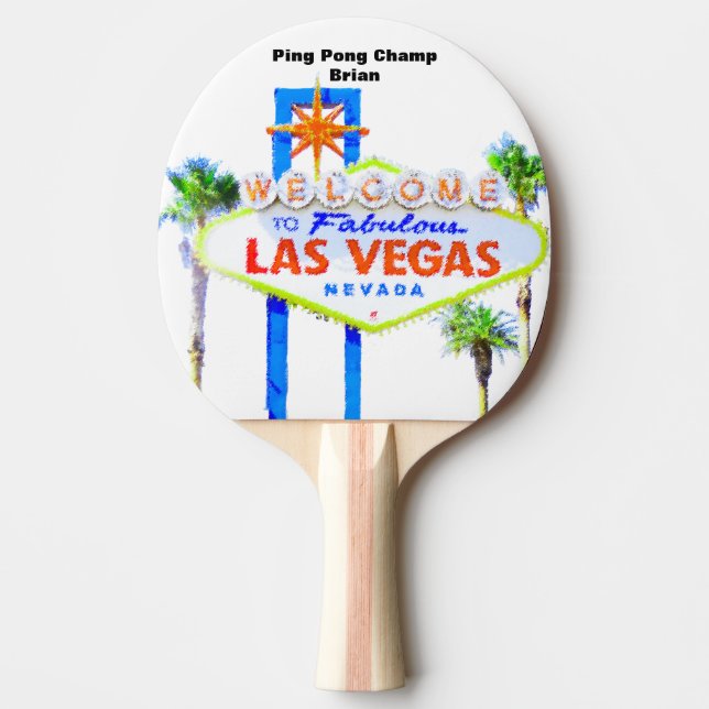 Raquette De Ping Pong Champion personnalisé de Las Vegas (Devant)