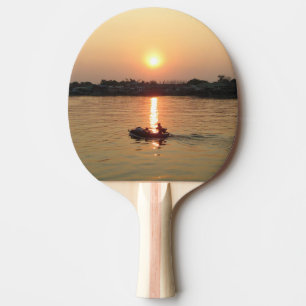 Raquette De Ping Pong Chao Phraya River Sunset ... Ayutthaya, Thaïlande