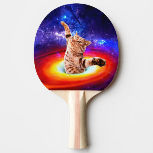 Raquette De Ping Pong Chat dans un trou noir