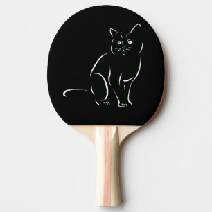 Raquette De Ping Pong Chat Kitty Blanc