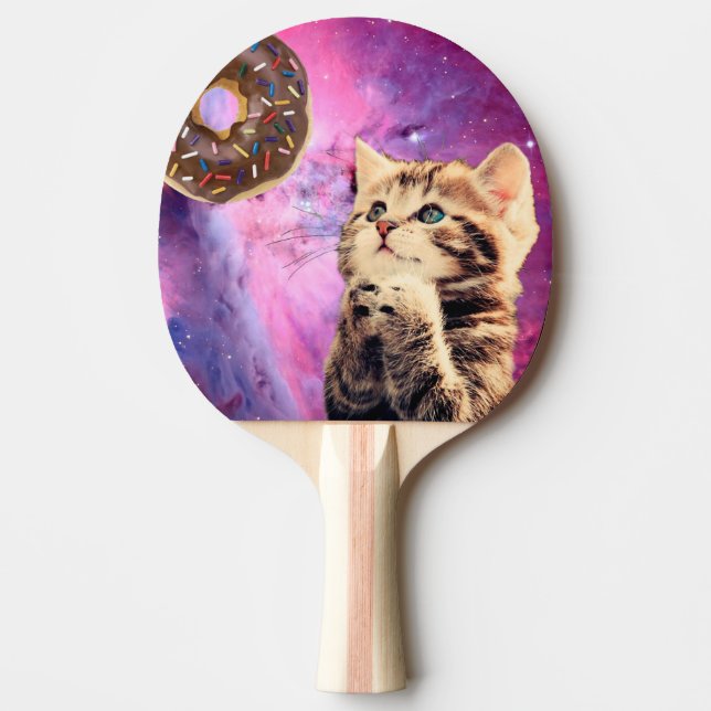 Raquette De Ping Pong Chat souhaitant le beignet (Devant)
