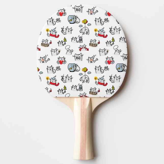 Raquette De Ping Pong Chats amusants, lait et magie. (Devant)