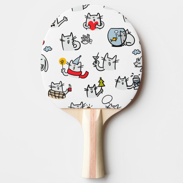 Raquette De Ping Pong Chats amusants, lait et magie. (Devant)