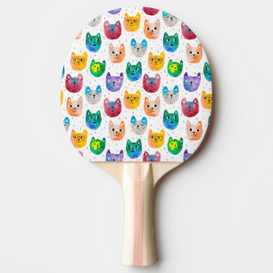 Raquette De Ping Pong Chats aquarelles et amis