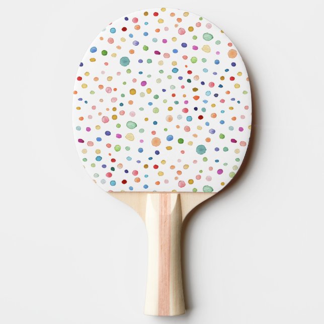 Raquette De Ping Pong Chiffre Rainbow Confetti Aquarelle Ping Pong (Dos)