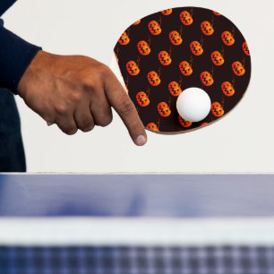 Raquette De Ping Pong Citrouille D'Halloween, Citrouille Orange Trou Ou 