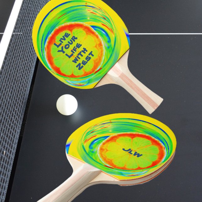 Raquette De Ping Pong Citrus de pop art psychédélique brillant (Créateur téléchargé)