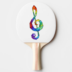 Raquette De Ping Pong Clé de musique arc-en-ciel
