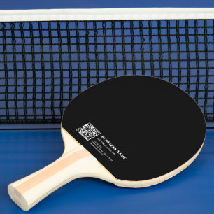 Raquette De Ping Pong Code QR personnalisé & Texte rétro-moderne modifia
