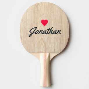 Raquette De Ping Pong Cœur Signature Pin Blanc Ancien