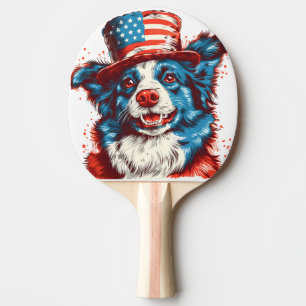 Raquette De Ping Pong Colie frontière avec un casquette américain