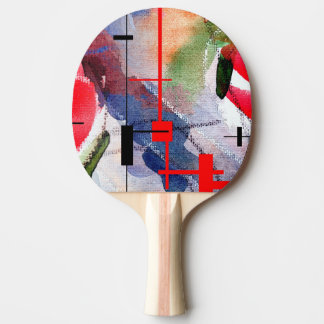 Raquette De Ping Pong collage d'art abstrait, médias mélangés et