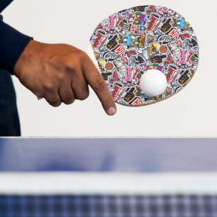 Raquette De Ping Pong College Dynamic Art Urban Graffiti motif