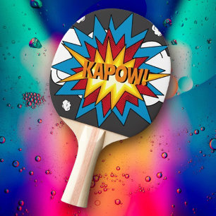 Raquette De Ping Pong Comic Livre coloré moderne KAPOW Pop Art