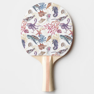Raquette De Ping Pong Composition de aquarelle sous-marine Série Design