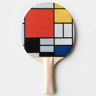 Raquette De Ping Pong Composition Rouge, Jaune, Bleu, Noir | Mondriaan |