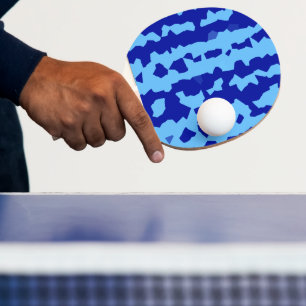 Raquette De Ping Pong Conception Abstraite Irrégulière Bleu Cyan 