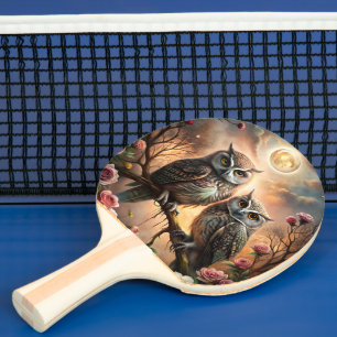 Raquette De Ping Pong Conception de hibou majestueux
