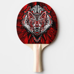 Raquette De Ping Pong Conception de totem tribal Haida Loup