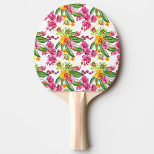 Raquette De Ping Pong Conception d'orchidées à l'aquarelle 18